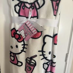 Hello Kitty strawberry Milkshake Throw Blanket 