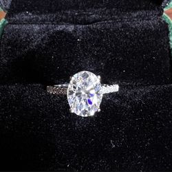 3 Carat Moissanite Oval S925 Silver Ring