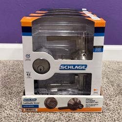 New Schlage Keyed Entry Door Lock Set Handle and Deadbolt Combo Pack