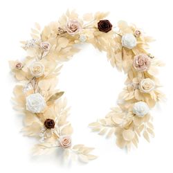 Ling's Moment 5FT Artificial Flower Garland Fake Rose Eucalyptus Garland Arch Flowers Vine For Wedding Party Backdrop Home Table Centerpieces Decorati
