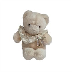 Vintage Eden Toy Sitting Musical Bear Peach Pink Twinkle Little Stars Used Fair