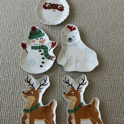 Plates for Christmas cookies and candies x 5 Pcs