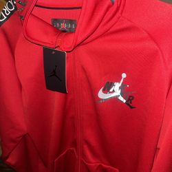 Nike Air Jordan Men's Pocketed Full Zip Long Sleeve Sweatshirt Size L NWT $90