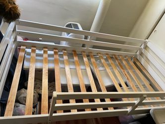 White Wood Twin bed with rails