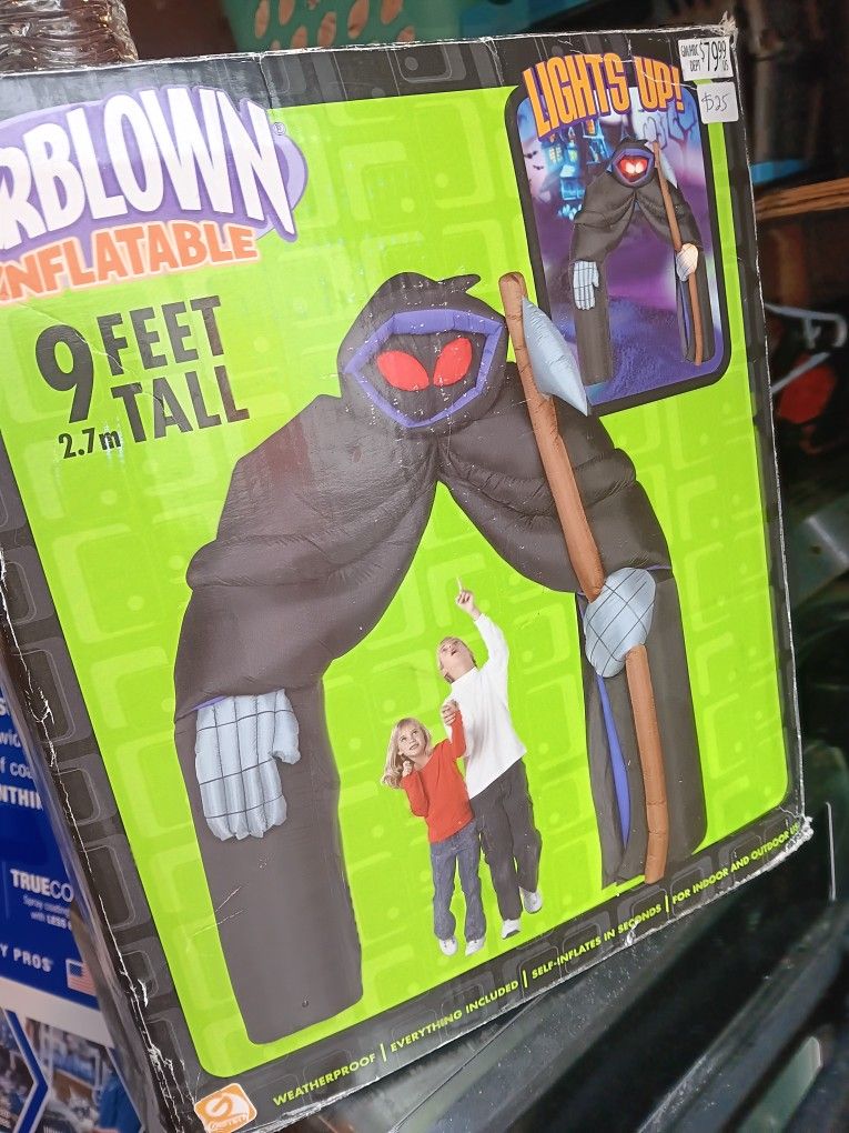 Gemmy Airblown Inflatable Halloween Grim Reaper Archway 9ft Haunted House Lights