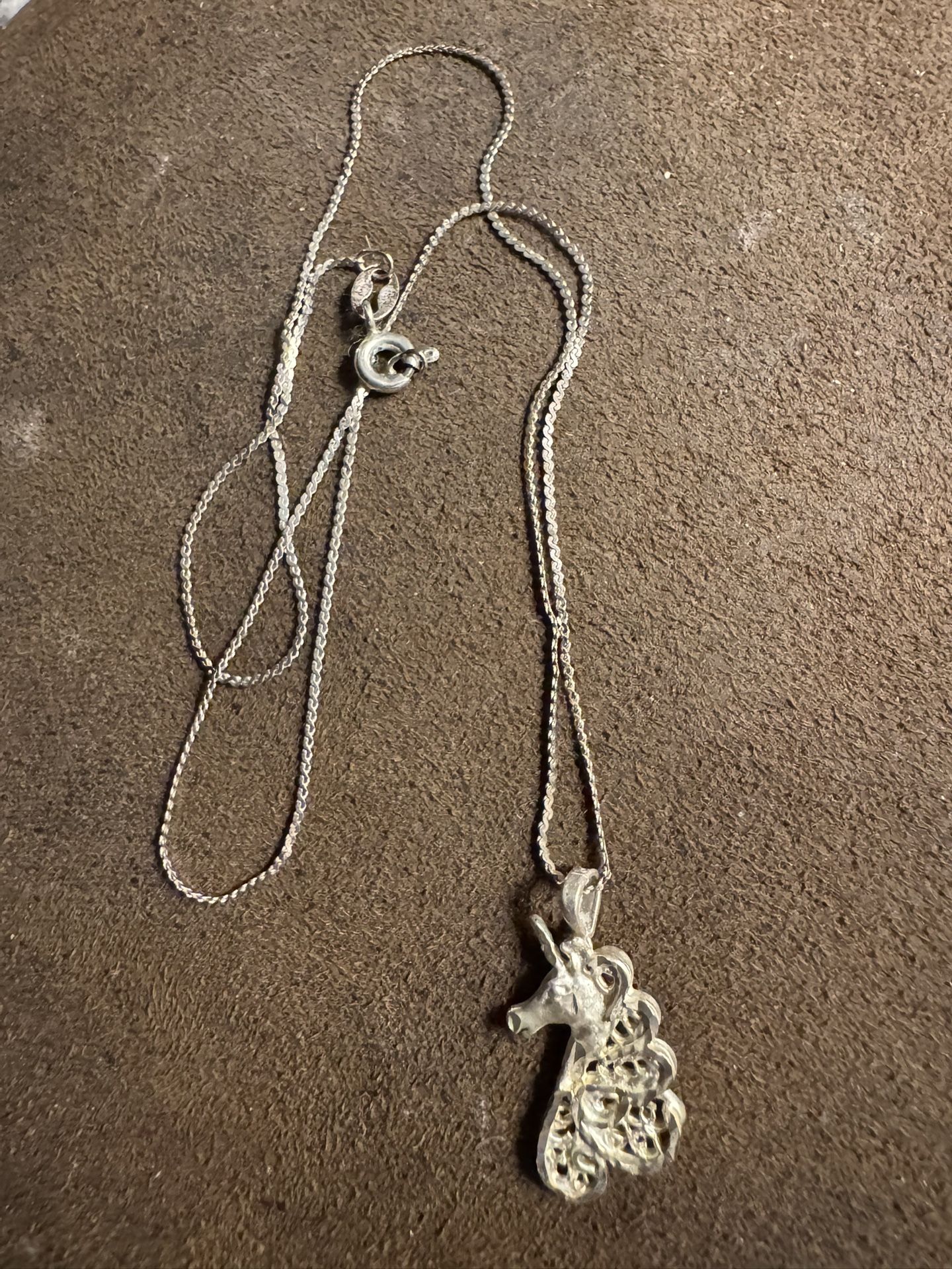 Italian Made 925 Silver Unicorn Necklace