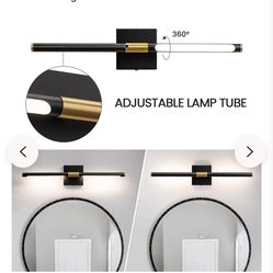 Bathroom Light Fixture,360° Rotatable Lighting Fixtures 24 Inch Dimmable,Modern 4000k Bathroom Sconces Wall Lighting,Black Gold Vanity Lights for Bath