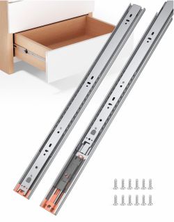 20" Side Mount Soft Close Drawer Slides, Full Extension, 10 Pairs Heavy-Duty 100 Lbs, Metal Ball Bearing Runners, Smooth Slow Quiet Self Closing Glide