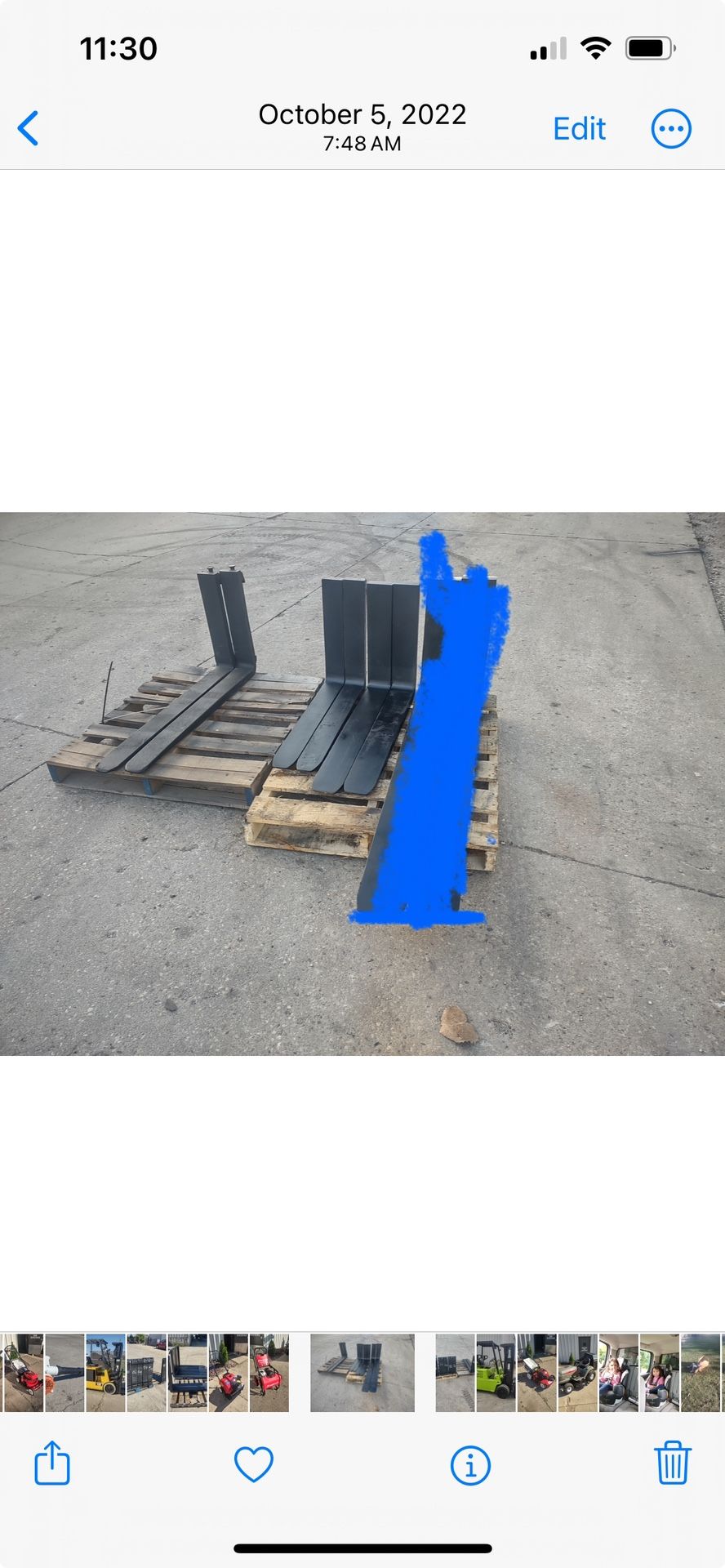 For sale a Sets Of Class 2 Forklift Forks. 40”long$200.36"$175.32"$150.