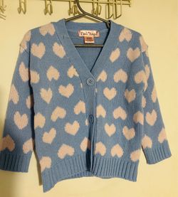 Pink Angel Baby Blue Heart Cardigan 24 Months