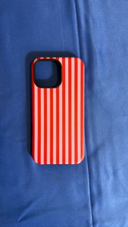 iPhone 16 Pro Max Red and Pink Striped Case