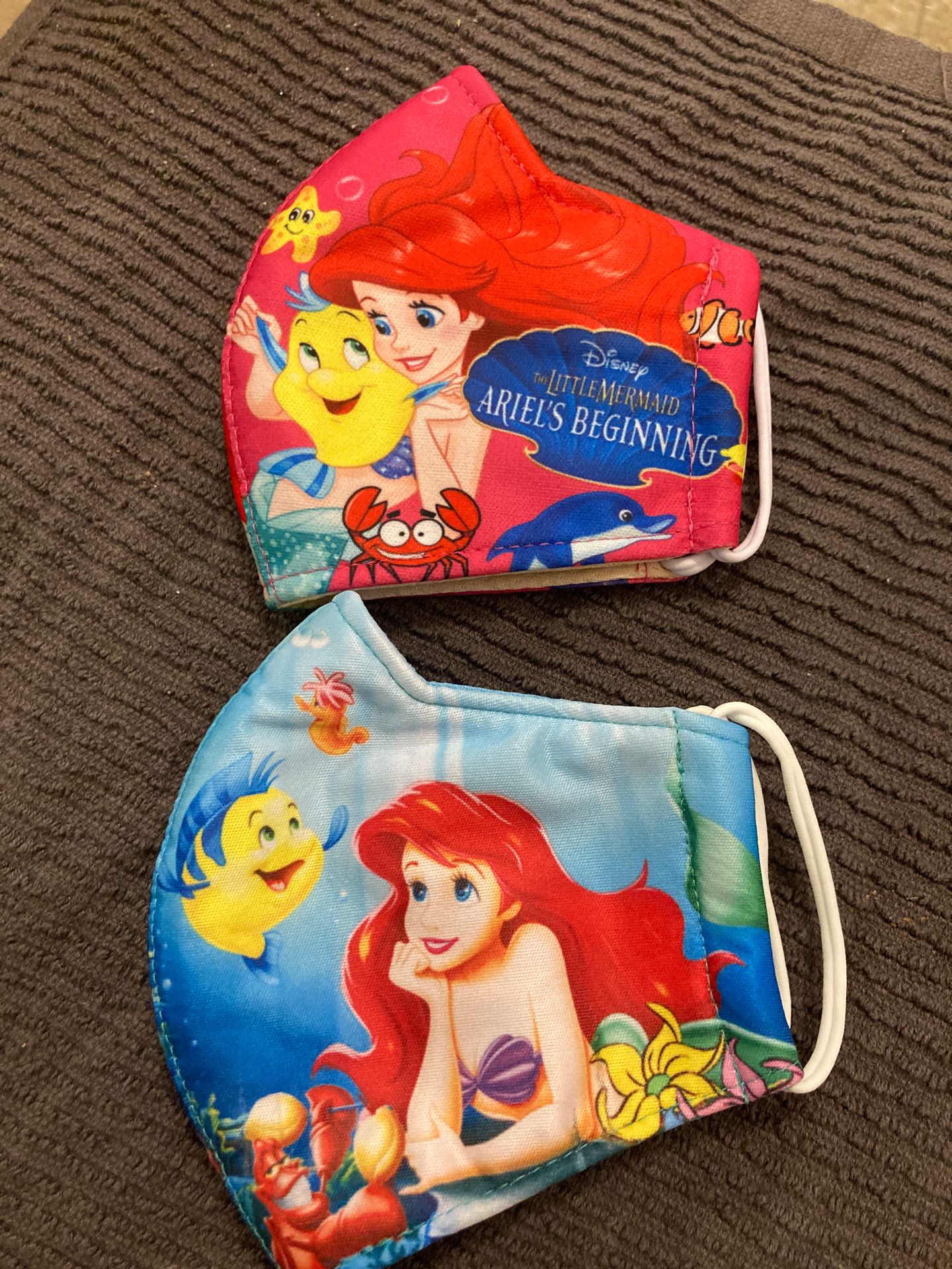 Face mask of kids both for $12 The Little Mermaid 🧜‍♀️