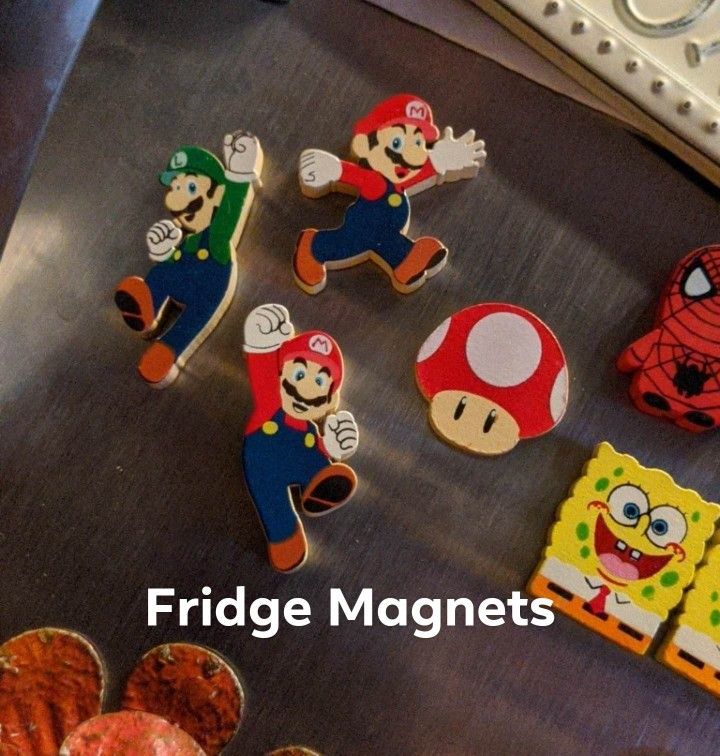 X4 SUPER MARIO BROS SUPER MARIO BROTHERS NINTENDO COLLECTABLE FRIDGE MAGNETS