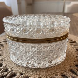 French Cut Crystal Jewelry Box