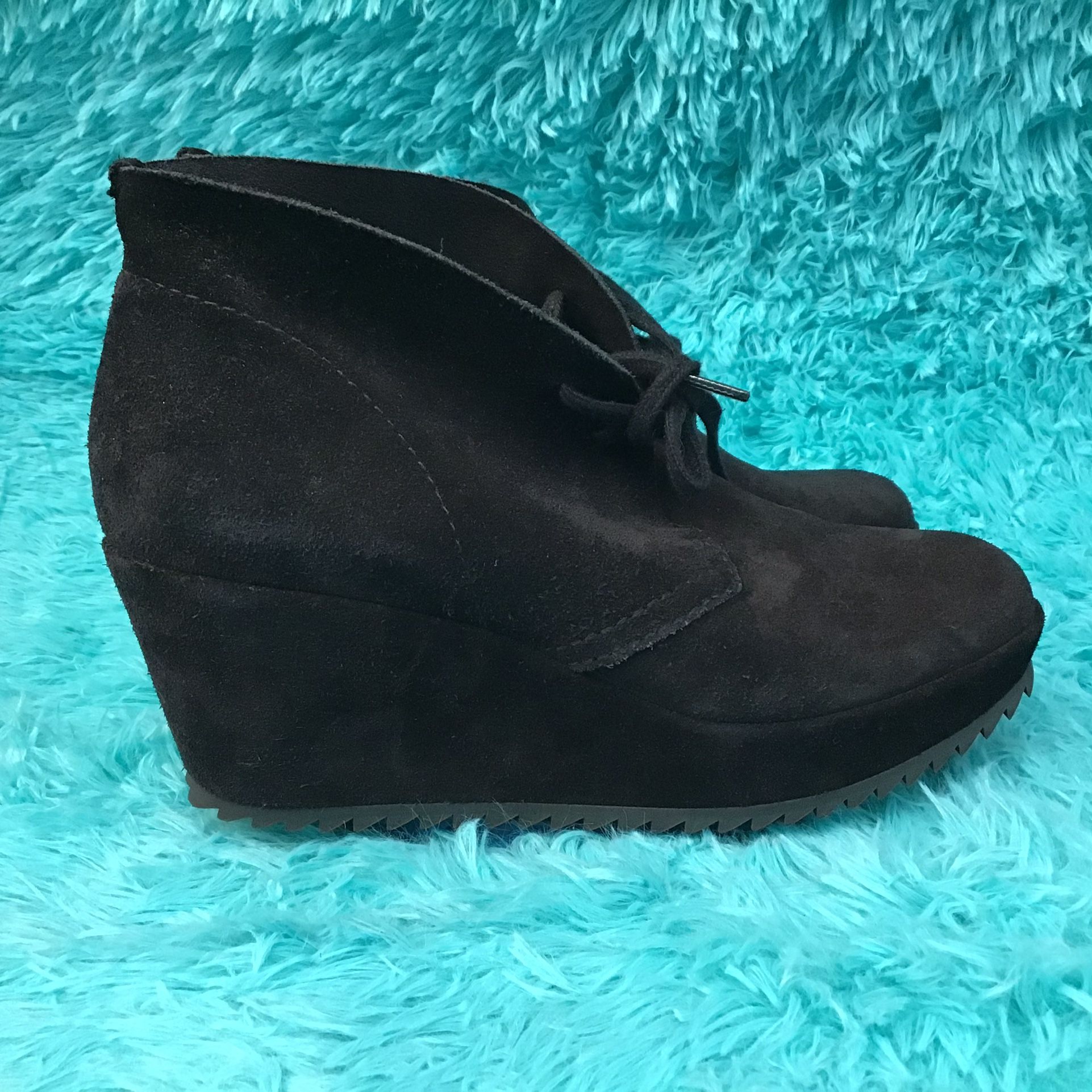 New Pedro Garcia Fulvia WEDGE Platform BLACK SHOES Dress BOOTS RARE (Retail = $500+) Sz Womens 8.5