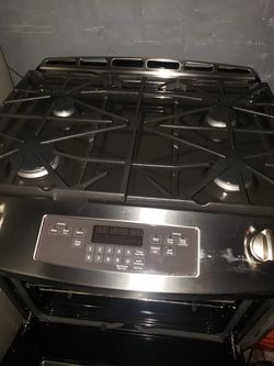 fridge and stove set stainless side 30 open box french door fridge small dent but never use $1299 delivery available rite away