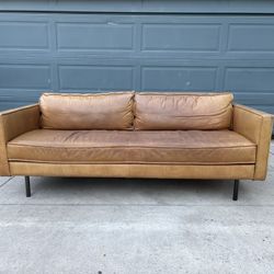 West Elm Real Leather Couch FREE DELIVERY