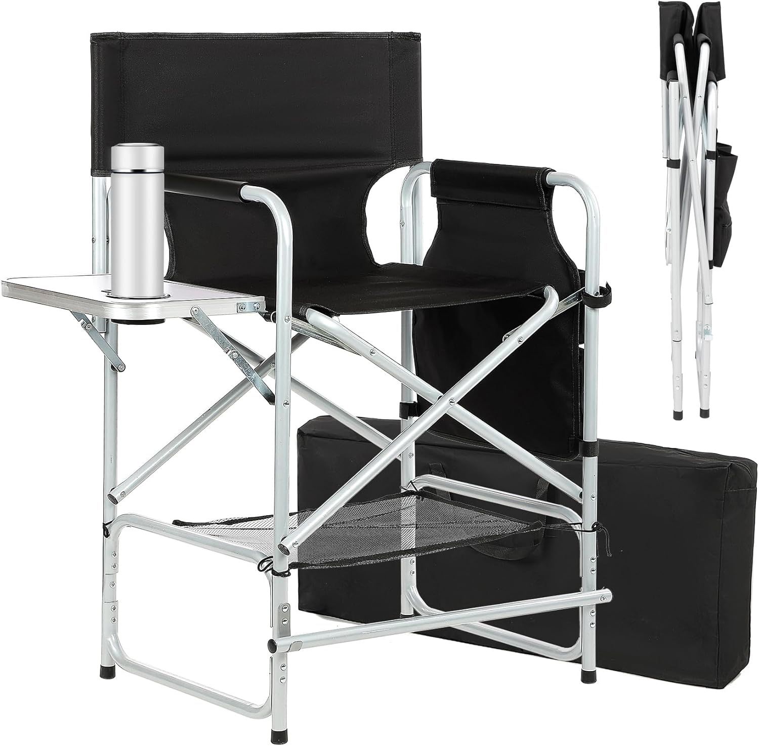 Tall Foldable Makeup Chair w Storage Bag 41'