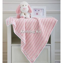 Mary Maxim Garter & Slip Stitch Blanket Knitting Kit