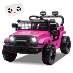 12V Ride On Jeep Car, Toddler Ride On Toys w/Parents Remote Control, One Seat Electric Car for Kids 2-4 with 4-Wheel Suspension, Bluetooth, Music, 1.8