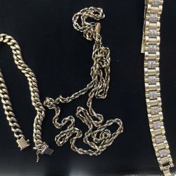 10k Gold Chain And Bracelets 