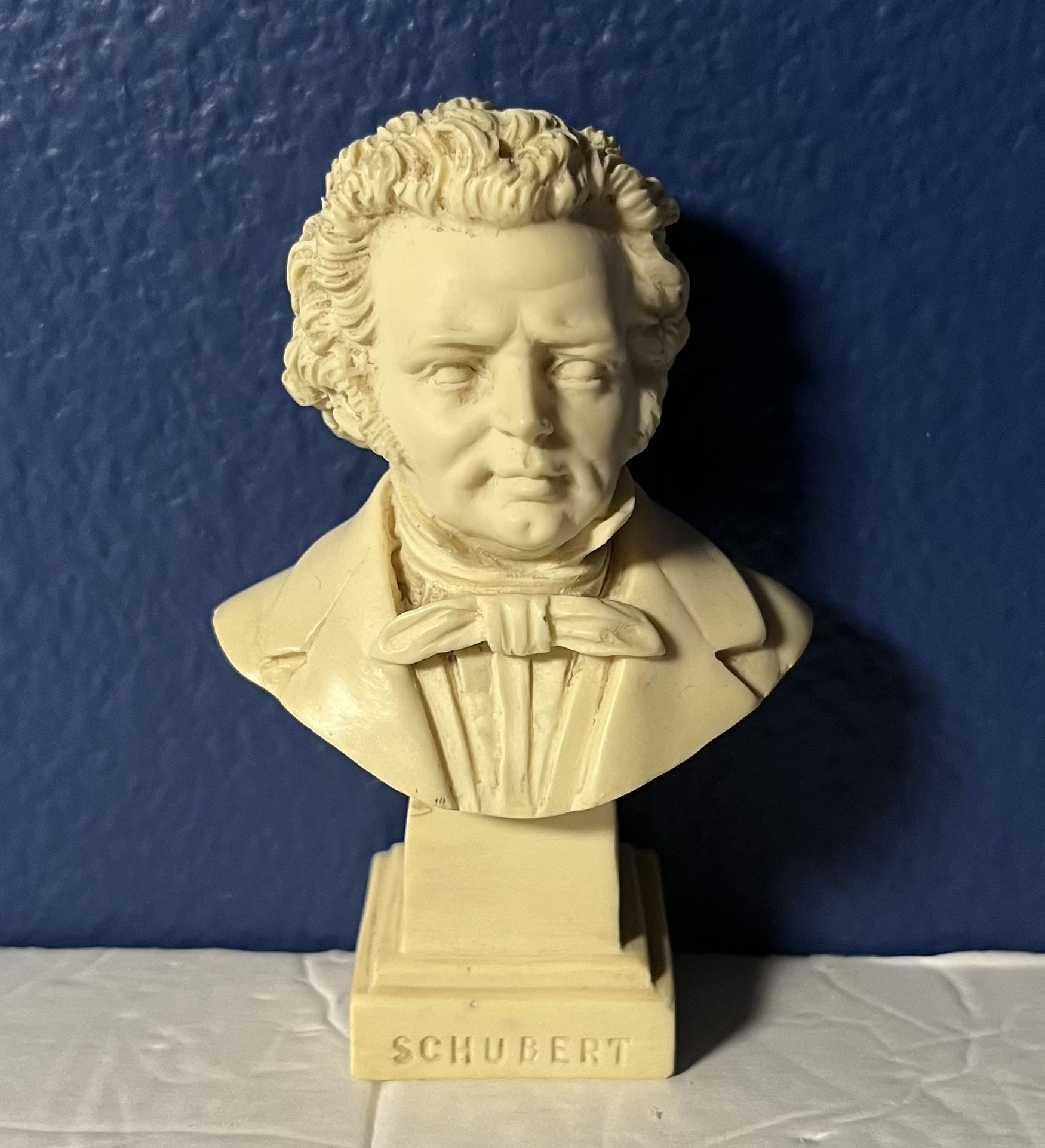 Vintage Schubert Bust Sculpture Composer Statue Made in Italy Classical Music
