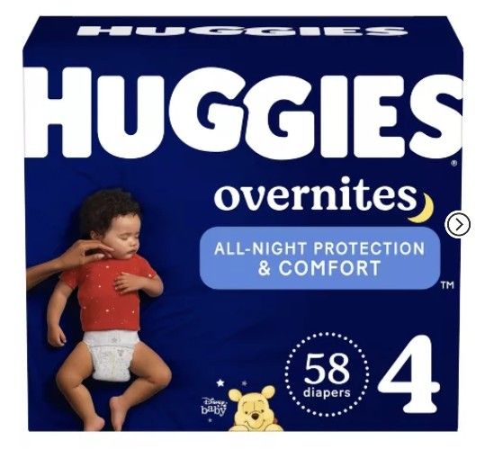Huggies overnites Size 4, 58 Count