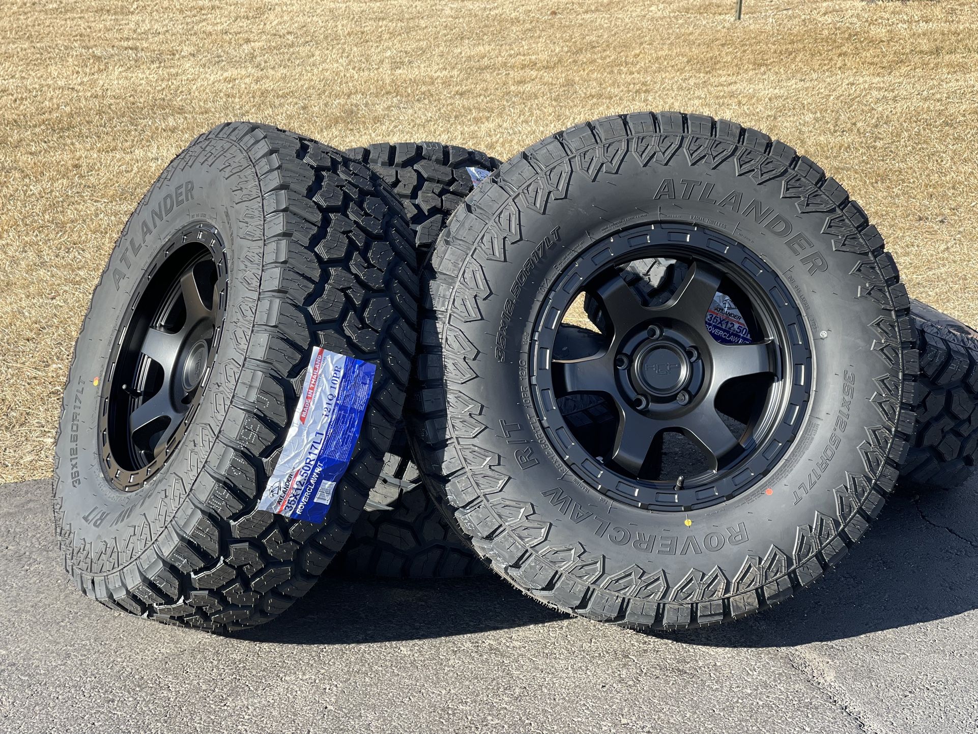 Set of 5 NEW 35” Jeep Wrangler Wheels Tires R/T JL Black rims 5x127 Gladiator JK Sahara Rubicon