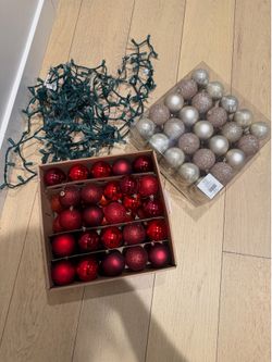 Christmas ornaments + White lights FREE