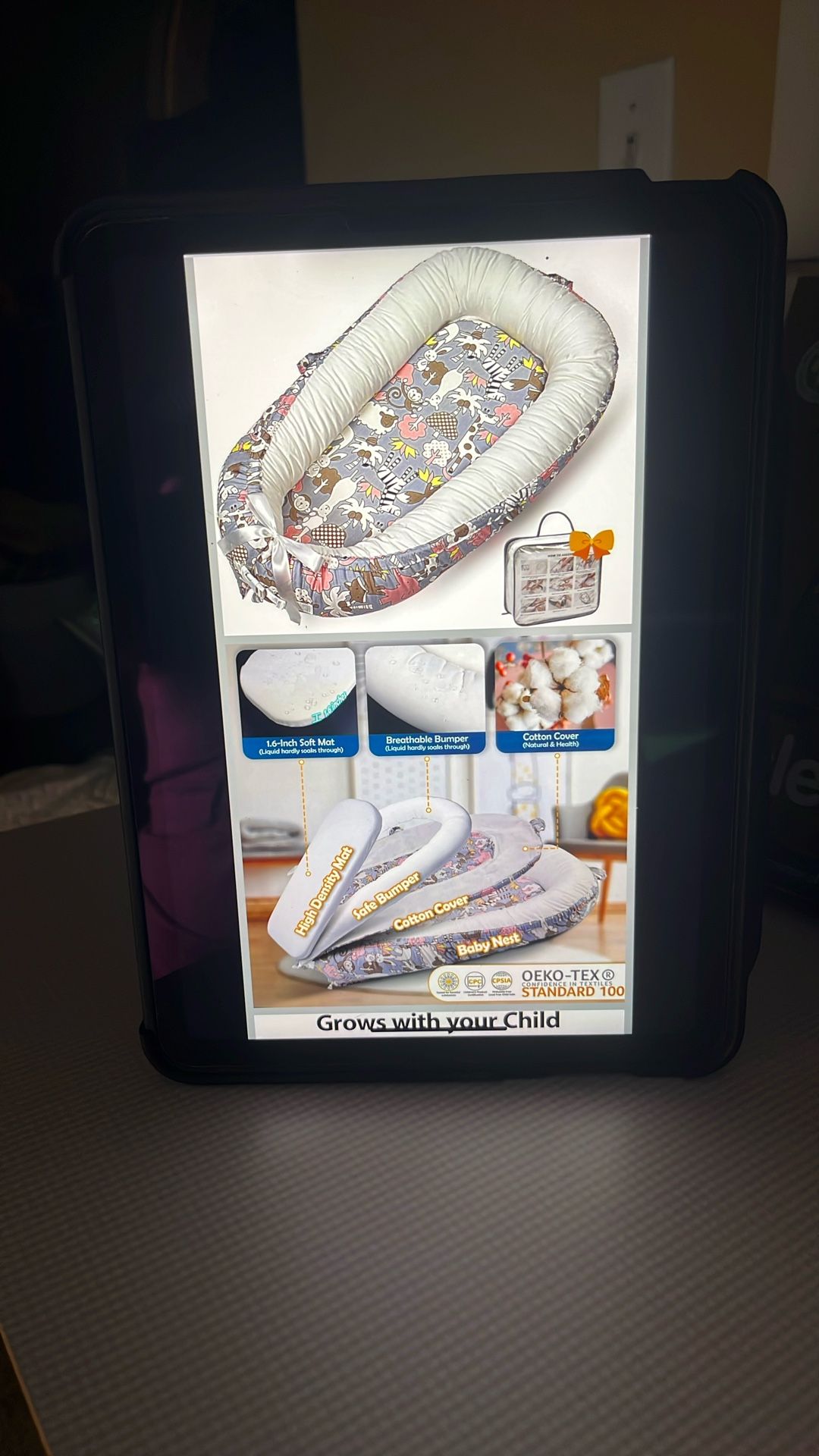 Baby Lounger-Breathable and Soft Organic 100% Cotton