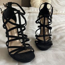 Black Strappy Heels 