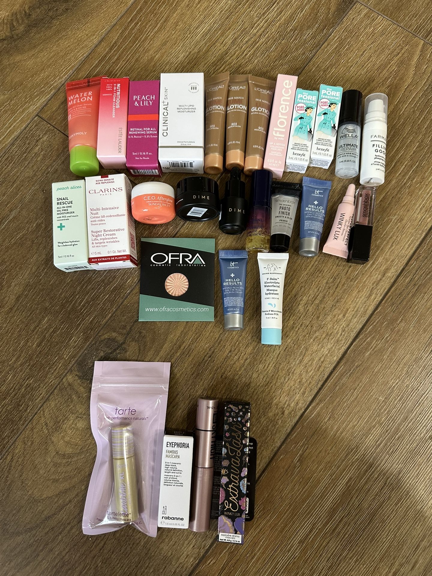 Bundle includes a mix of mini skincare/makeup products + 4 bonus mascaras.