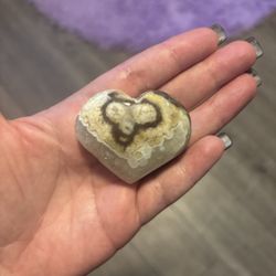 2” Mexican Sardonyx Heart Shaped Palm Stone