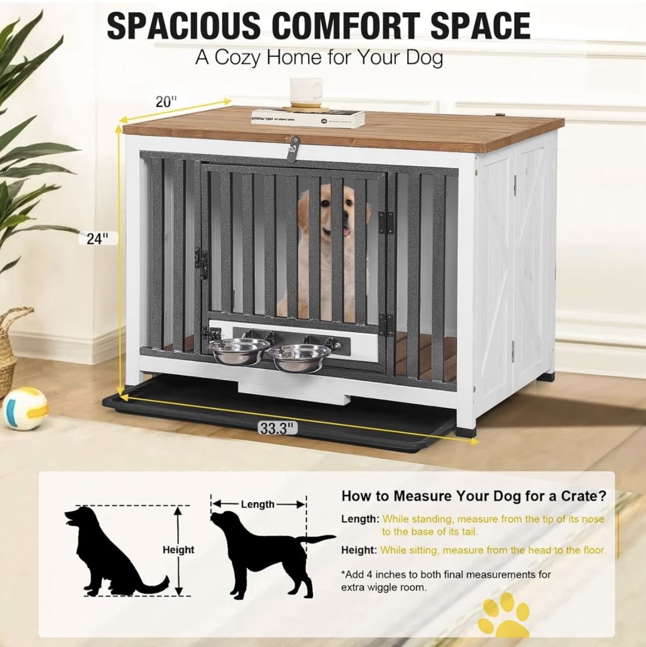 Foldable Wooden Pet Crate
