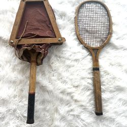 Antique AG Spalding Bros Wooden Tennis Racket