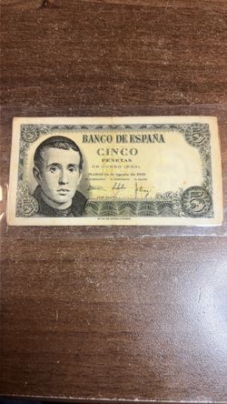 1951 Spain 5 Pesetas Banknote