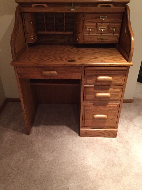 Eagle Craft Roll Top Oak Desk For Sale In Aurora Il Offerup