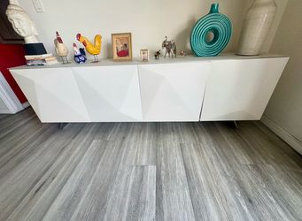 White 95” Credenza