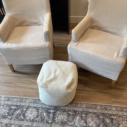 Two Chairs, One Ottoman