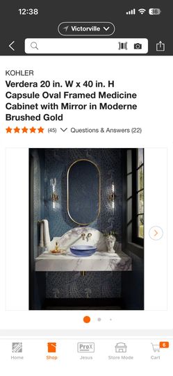 Medicine Cabinet Mirror In Moderne Brushed Gold