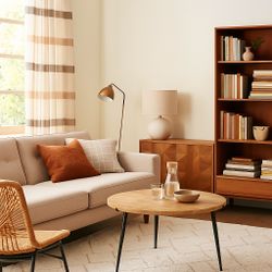 Coffee Table Round Solid Wood Brown [NEW]