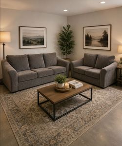 Ashley Furniture Gray Sofa & Loveseat Set – Excellent Condition