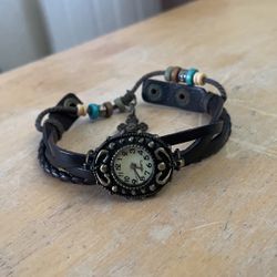 Leather Watch W/charms