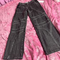 PTCL Ethikal Black Wide Leg Denim Pants – Size 26 – Eco Y2K Jeans