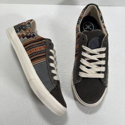 Inkkas Cusco Low Top Gray Southwestern Aztec Print Lace Up Shoes Women 10 Men 8