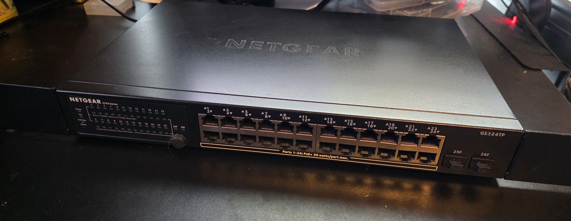 Netgear S350 24 Port Gigabit POE Switch + 2 SFP