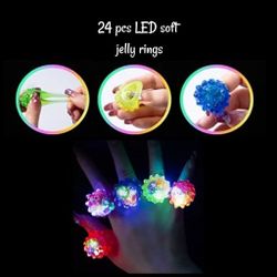24 Pcs LED Soft Bumpy Rubber Jelly Rings