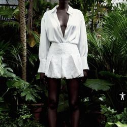 Zara Skirt Bomber White New