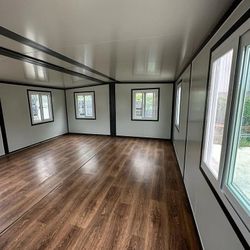 15x20ft Portable Prefabricated Tiny Home, Mobile Expandable Plastic Prefab House for Hotel, Booth, Office, Guard House, Shop, Villa, Warehouse, Worksh