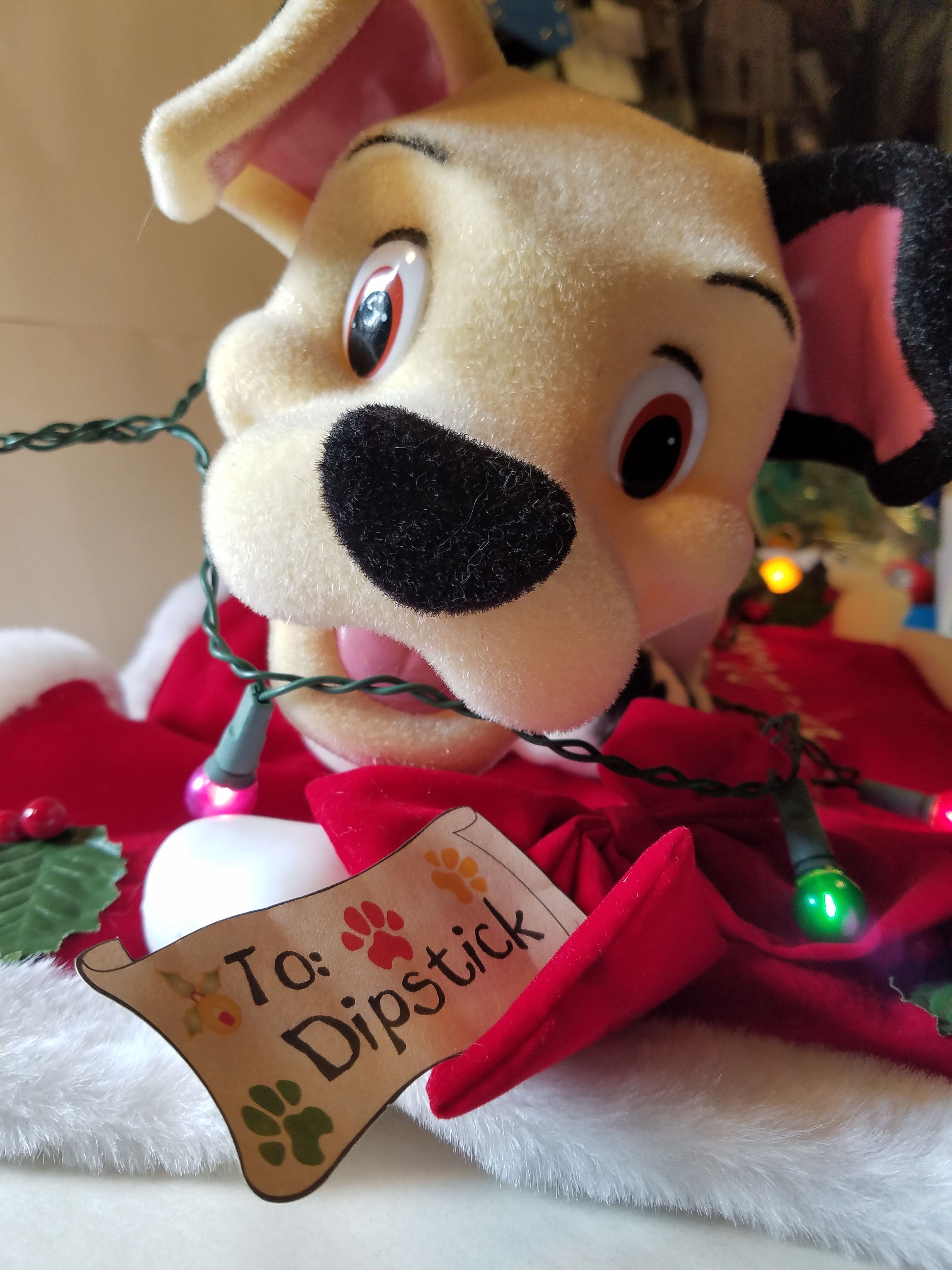 VERY RARE Disney Store 101 Dalmations Animated Christmas Puppy! MINT-in-BOX! 1995 Animated Figure w/Sound & Xmas Lights 21" wide - $75 OBO!